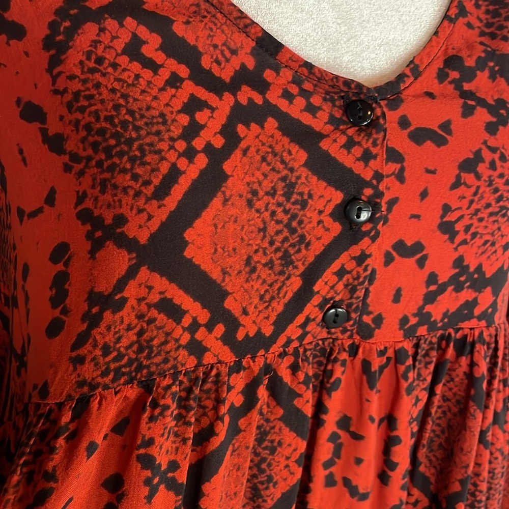 [Zara] Red/Black Python Pattern Dress - Size Xs - image 2